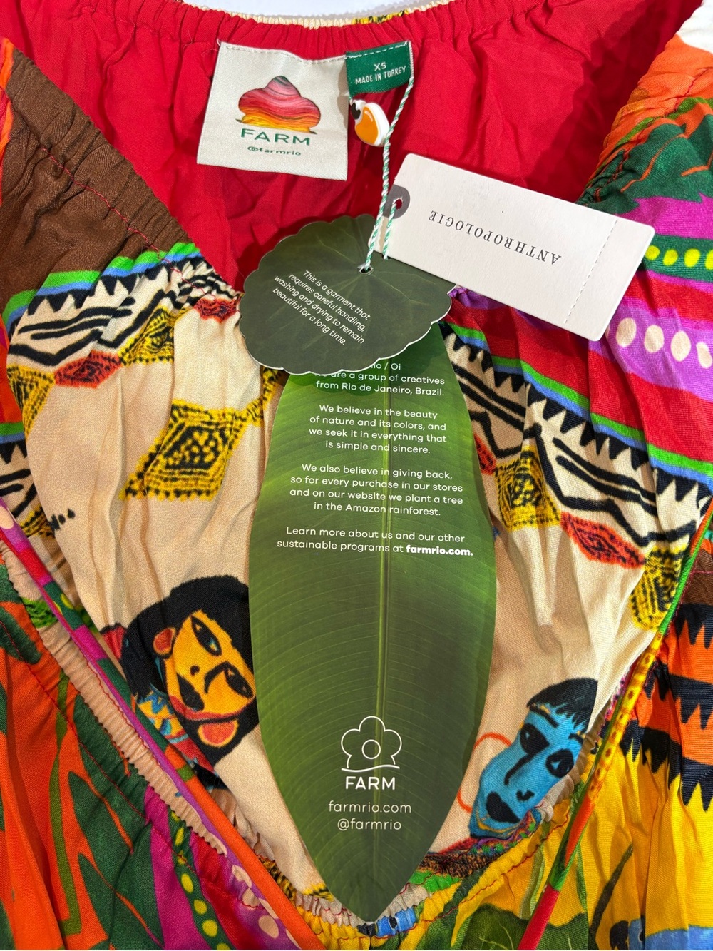 Anthropologie x Farm Rio Palila Fringed Midi Dress Size XS NWT - Picture 9 of 12
